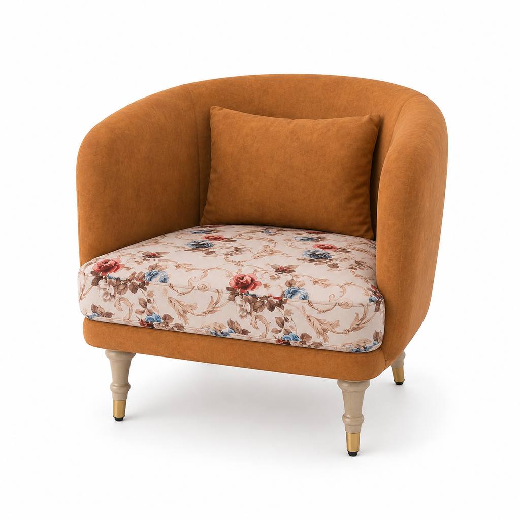 Dusty Pink Tufted Velvet Armchair - image 1