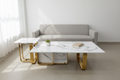 Rectangular Marble-Top Coffee Table with Wood Base – Model 11 - image 1