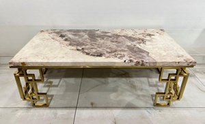 Round Marble-Top Side Table with White Base – Model 200 - image 1