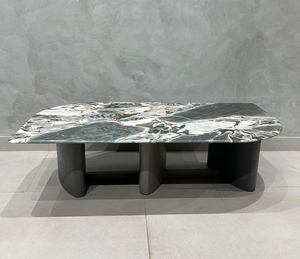 Rectangular Marble-Top Coffee Table with Wood Base – Model 2041 - image 1