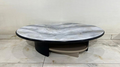 Round Marble-Top Side Table with Black Metal Base – Model 2051 - image 1