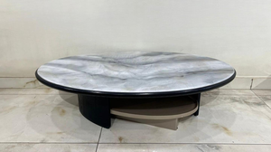Round Marble-Top Side Table with Black Metal Base – Model 2051 - image 1