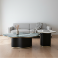 Rectangular Marble-Top Coffee Table with Gold Base – Model 2518 - image 1