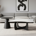 Rectangular Marble-Top Coffee Table with Black Metal Base – Model 2526 - image 1