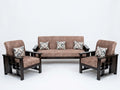Mauve Carved-Wood Sofa Set (3+1+1) - image 1