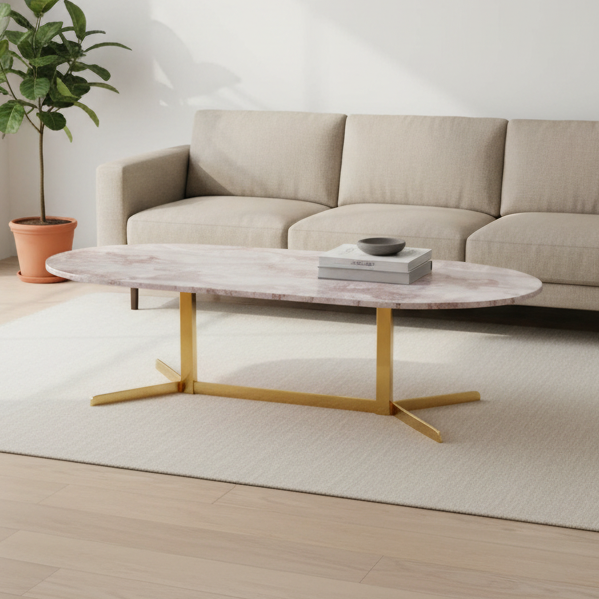 Round Glass-Top Coffee Table with Wood Base – Model 591 - image 1