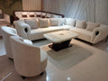 Cream U-Shaped Sectional Sofa Set with Armchairs - image 1