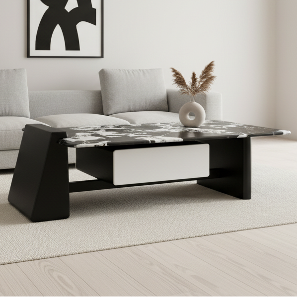 Rectangular Marble-Top Coffee Table – Model 6013 - image 1