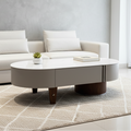 Round Marble-Top Coffee Table with Black Metal Base – Model 6177 - image 1