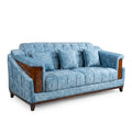 Powder Blue Tufted Classic Sofa - image 1