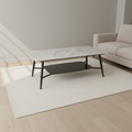 Round Marble-Top Side Table with Black Metal Base – Model 662 - image 1