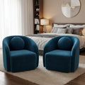 Teal Swivel Barrel Armchairs (Set of 2) - image 1