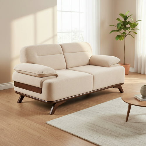 Olive Green Retro Loveseat with Brass Studs - image 2