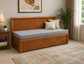 Grey Parquet-Panel Sofa cum Bed with Storage - image 2