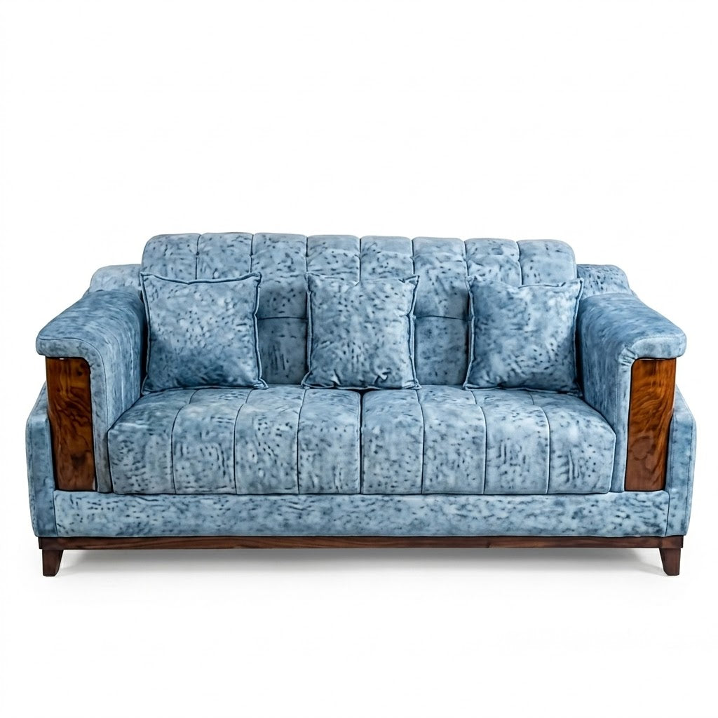 Powder Blue Tufted Classic Sofa - image 2