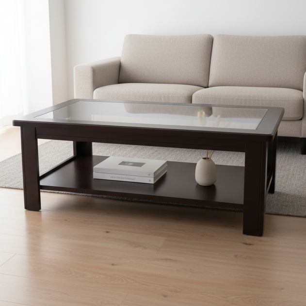 Rectangular Marble-Top Nesting Table Set with Black Metal Base – Model A-004 - image 1