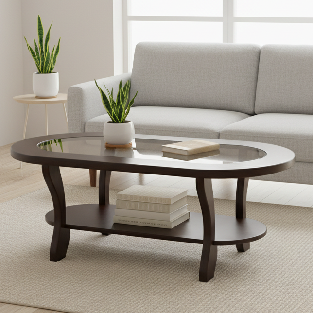 Rectangular Marble-Top Coffee Table with Black Metal Base – Model A-005 - image 1