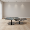 Rectangular Stone-Top Coffee Table with Wood Base – Model A-1 - image 1