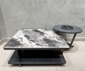 Rectangular Marble-Top Coffee Table with Black Metal Base – Model A-2313 - image 1