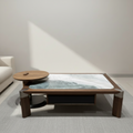 Round Marble-Top Coffee Table with Black Metal Base – Model C-2501 - image 1