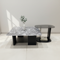 Marble-Top Nesting Table Set with Gold Base – Model C-3917 - image 1
