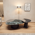 Round Marble-Top Coffee Table with Gold Base – Model CT-9965 - image 1