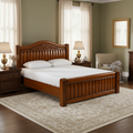 Golden Teak Arched Panel Classic Bed - image 1