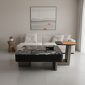 Round Marble-Top Coffee Table with Gold Base – Model D-2062 - image 1