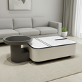 Rectangular Marble-Top Coffee Table with Black Metal Base – Model F-53 - image 1