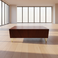 Rectangular Marble-Top Coffee Table with Wood Base – Model FF-02 - image 1
