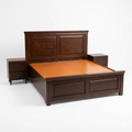 Dark Mahogany Panel Bed with Nightstands - image 1