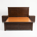 Dark Mahogany Panel Bed with Nightstands - image 1