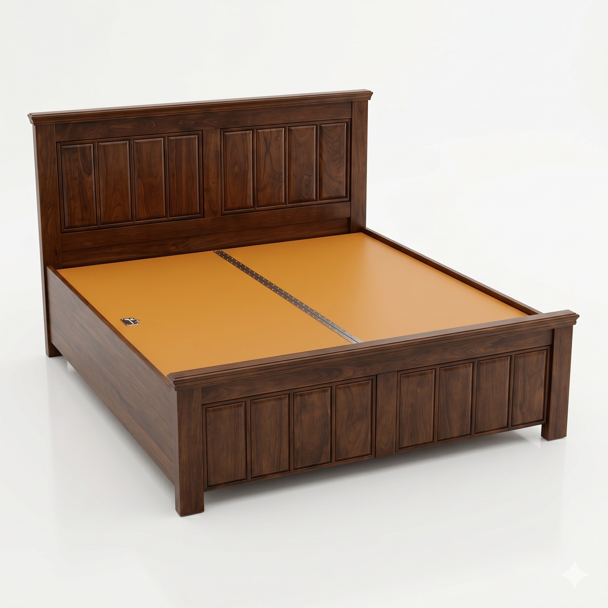 Dark Wood Slat Headboard Rustic Bed - image 1