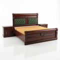 Green Tufted Panel Wooden Bed with Nightstands - image 1