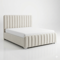 Ivory Channel-Tufted Curved Bed - image 1