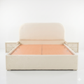 Cream Curved Upholstered Bed - image 1