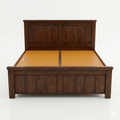 Dark Wood Slat Headboard Rustic Bed - image 1