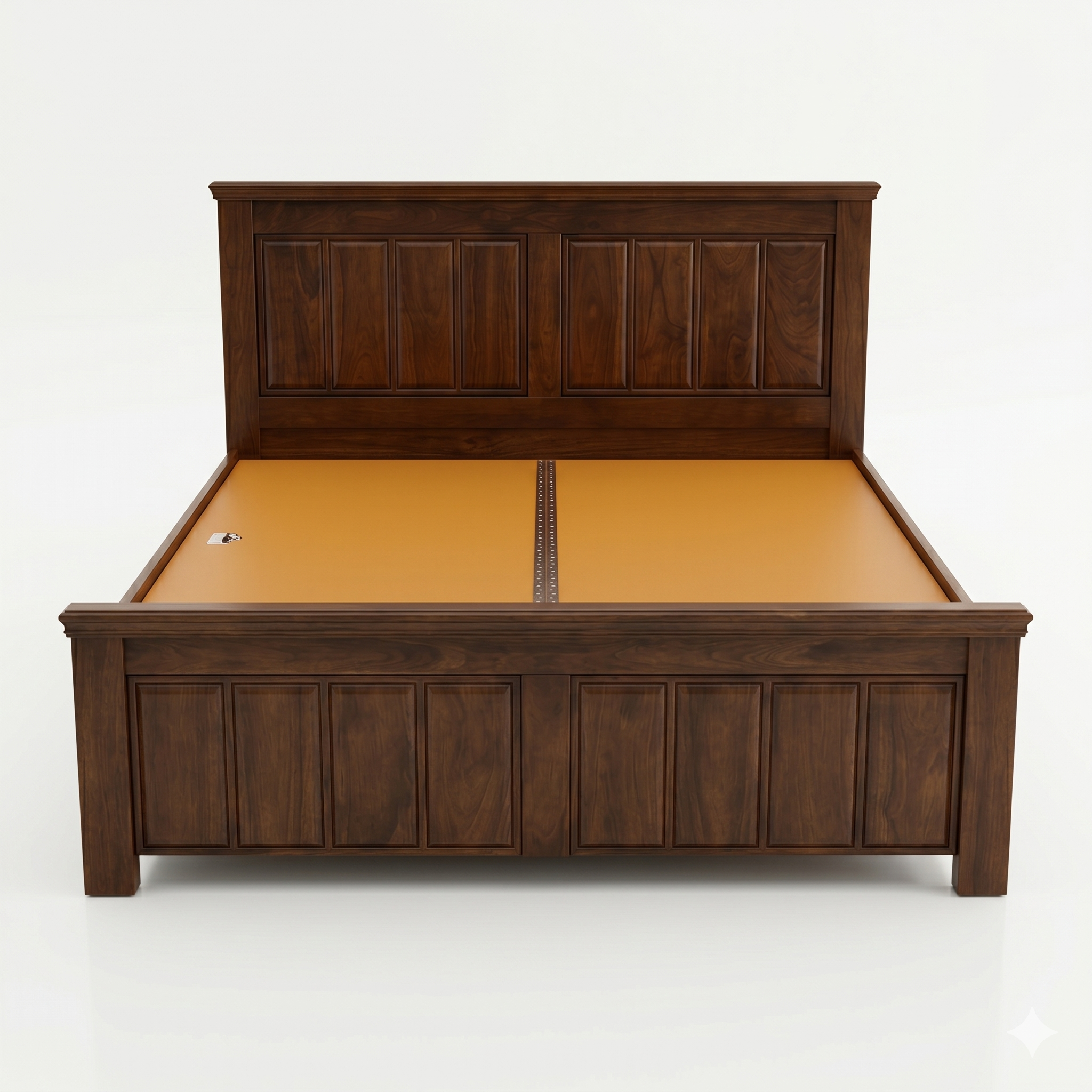 Dark Wood Slat Headboard Rustic Bed - image 2
