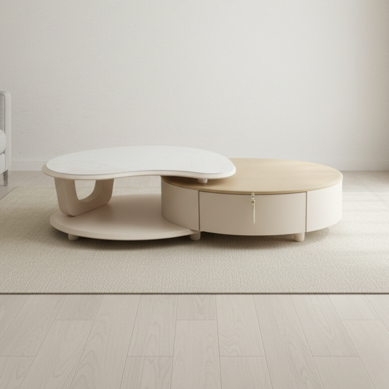 Rectangular Marble-Top Coffee Table – Model H-53 - image 1