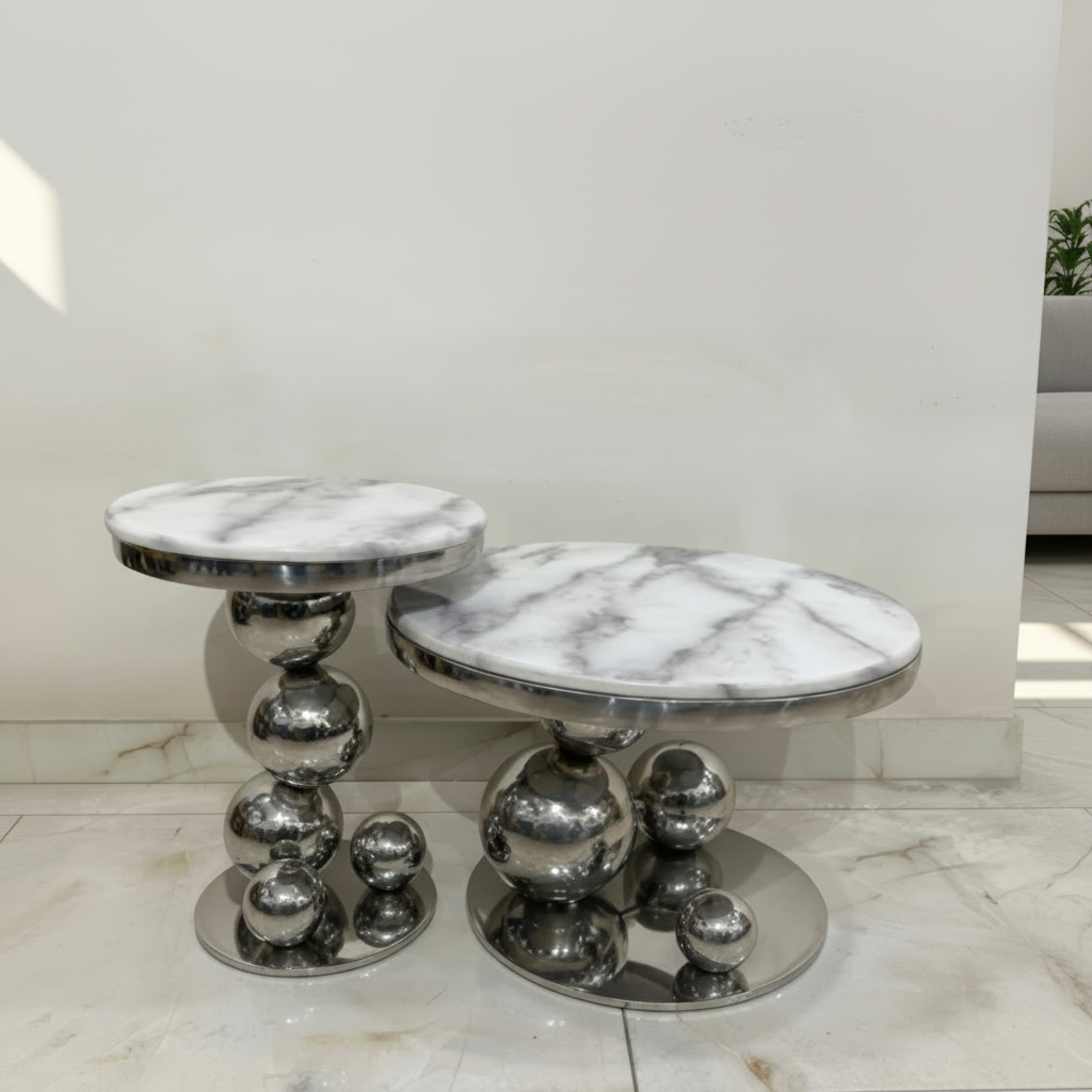 Rectangular Marble-Top Coffee Table with Wood Base – Model JB-32 - image 1