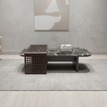 Round Marble-Top Side Table with Gold Base – Model M-10 - image 1