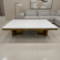 Round Marble-Top Coffee Table with Chrome Base – Model T-016 - image 1