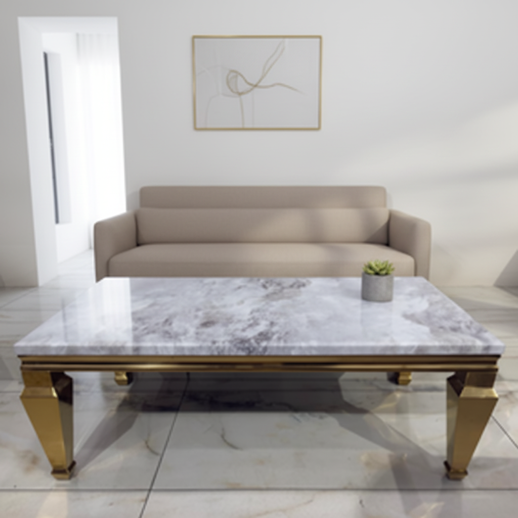 Rectangular Marble-Top Coffee Table – Model T-026 - image 1