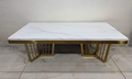 Rectangular Marble-Top Coffee Table with Black Metal Base – Model T-06 - image 1