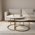 Rectangular Marble-Top Coffee Table with Wood Base – Model T-07 - image 1