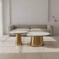 Rectangular Marble-Top Coffee Table with Gold Base – Model T-738 - image 1