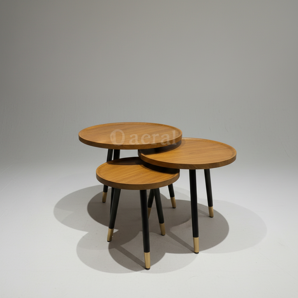 Round Marble-Top Side Table with Wood Base – Model YB-1-3 - image 2