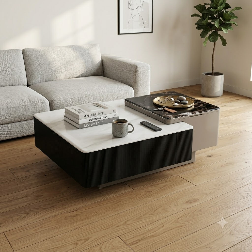 Marble and Stone Storage Coffee Table Duo - image 2