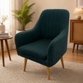 Emerald Green Channel-Tufted Accent Chair - image 2