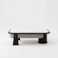 Rounded Rectangle Marble Coffee Table with Storage - image 1
